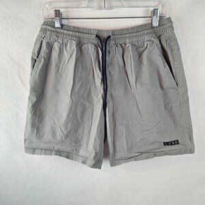LSKD Shorts Mens Medium Gray Drawstring Casual Elastic Waist 6.5" Inseam Cotton